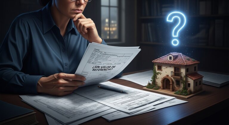 Chica dudando mirando un papel