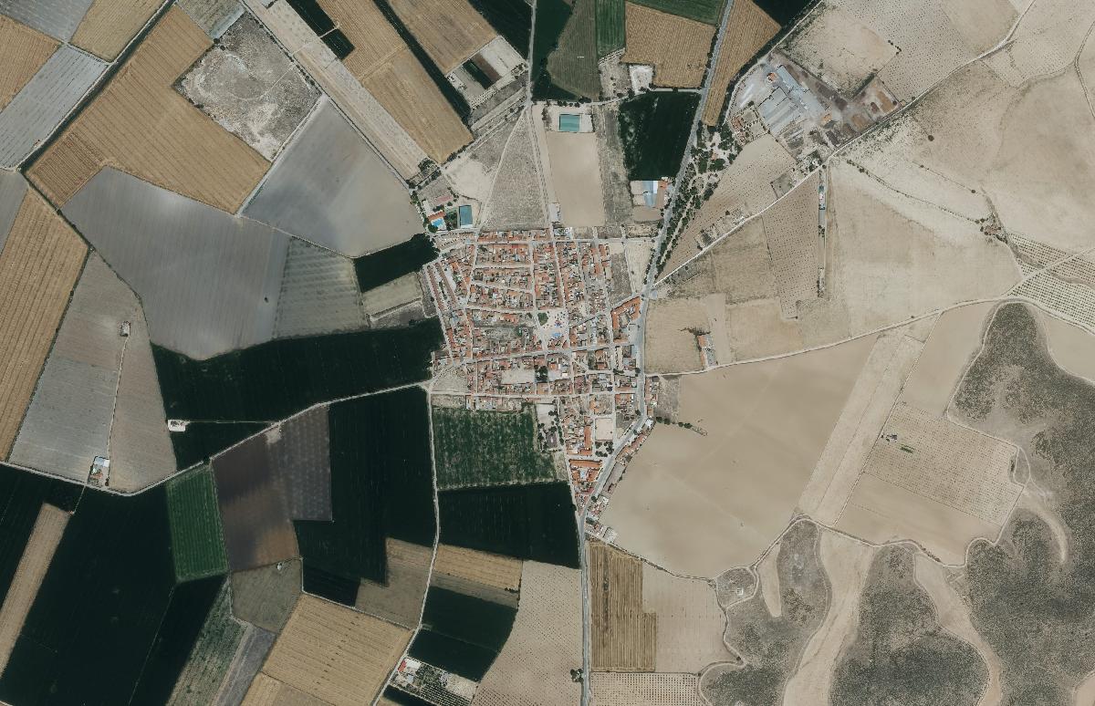 Vista aérea de El Salobral, pedanía de Albacete, en la ortofoto de 2024
