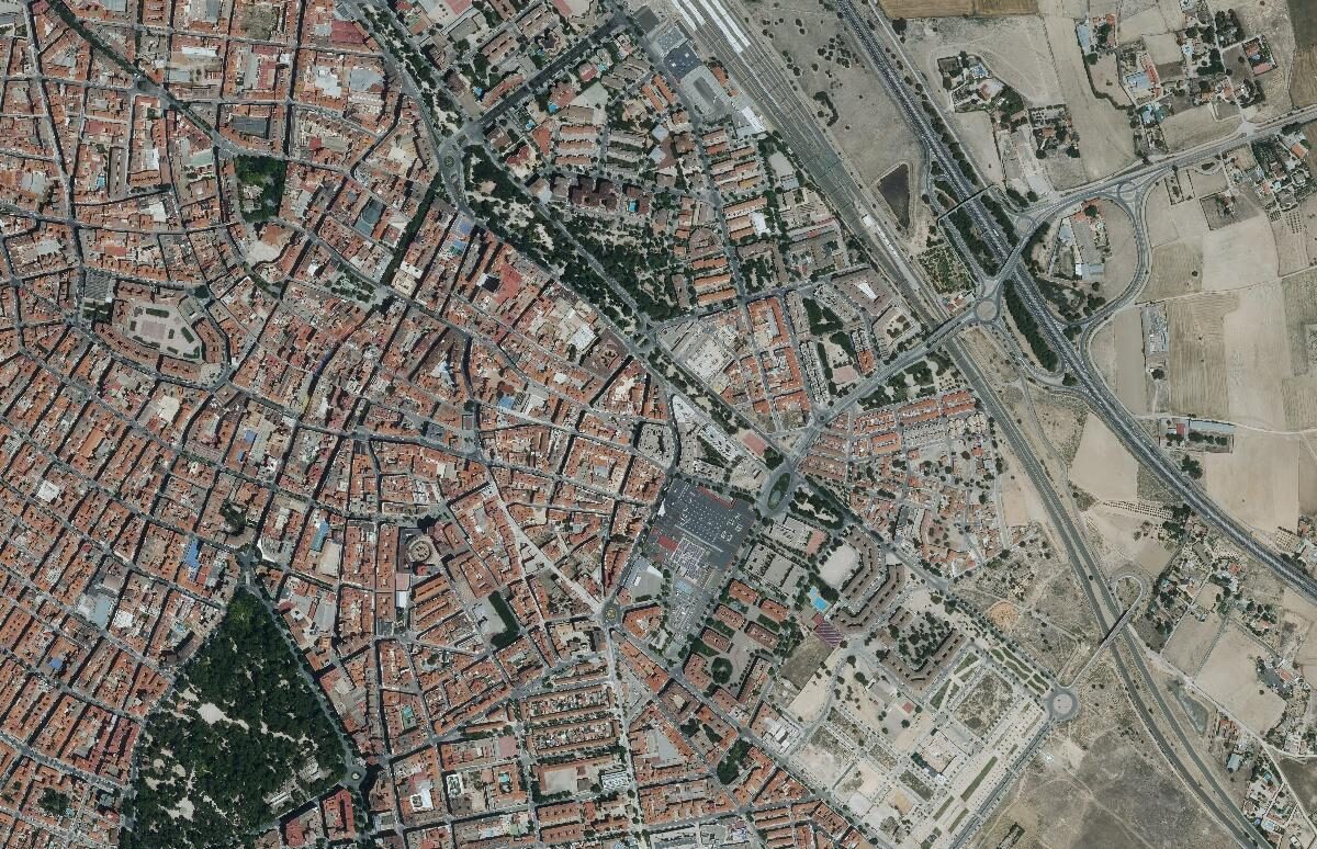 Foto aérea de Carretas y la Huerta de Marzo, en Albacete, en 2024