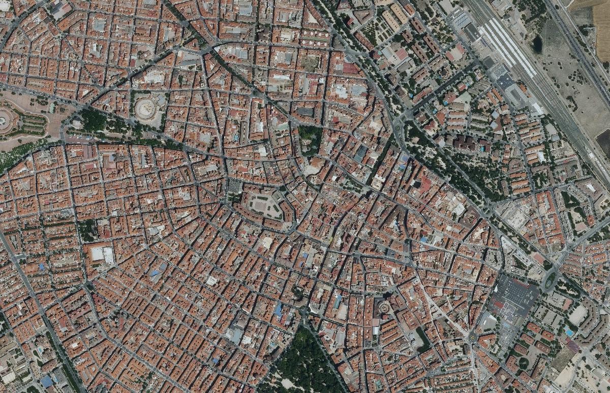 Foto aérea del centro de Albacete en 2024