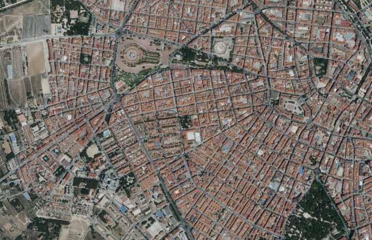 Foto aérea del barrio de Fátima, en Albacete, en 2024