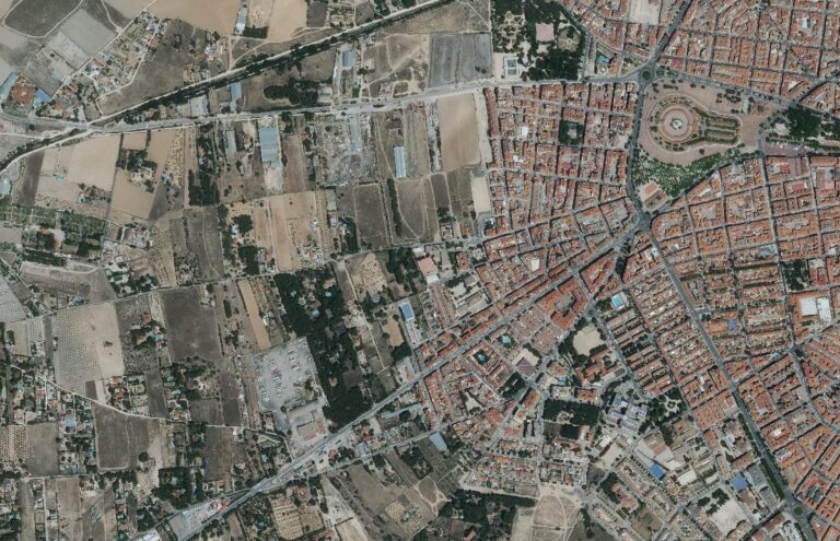 Foto aérea del barrio de San Pablo, en Albacete, en 2024